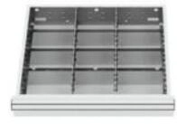Stier Kleinteilemagazin STIER Schubladeneinteilung Metalleinteilung BLH 75 mm