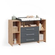 Livinity&reg; Wickelkommode Torino, Anthrazit/Sonoma/Sonoma, XL mit Schubladen