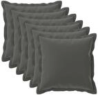 vidaXL Kissenbezug Kissenbezug 6 stk. HOUTEN Anthrazit 80 x 80 cm Polyester, (6