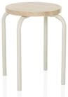 hjh LIVING Sitzhocker ALRANDA Hocker, Hocker rund, Holz Sitzfl&auml;che, Metallbeine