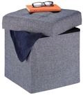 relaxdays Sitzhocker mit Stauraum, Dunkelgrau