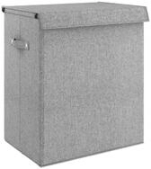 vidaXL W&auml;schekorb Faltbarer W&auml;schekorb Grau 51x34,5x59 cm Leinenimitat Stoff...