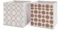 Vicco Faltbox, Wei&szlig;/Gold, 30 x 30 cm 2er Set (2 St)