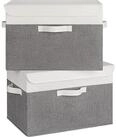LuxusKollektion Faltbox Aufbewahrungsboxen Deckel Stoff 2 St&uuml;ck Kleidung Extra...