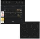 exquisit Elektro-Herd-Set EHE5246-020-Set, 59 l Garraum, 4 Kochstellen, Ober und