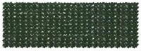 vidaXL Balkonsichtschutz Balkonsichtschutz mit Bl&auml;ttern Dunkelgr&uuml;n 300 x 100...