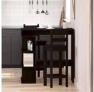 vidaXL Bartisch, Bartisch Schwarz Eichen-Optik 100 x 48 x 101,5 cm Holzwerkstoff