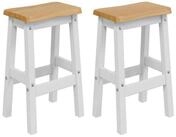 vidaXL Barhocker Hoher Barhocker EKAI 2 stk. Wei&szlig; 40 x 29 x 63 cm (2 St)