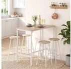 HOMCOM Bargruppe Tresentisch mit Fu&szlig;st&uuml;tze, (Set, 1 Tisch, 4 St&uuml;hle), Hocker unter