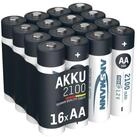 ANSMANN AG Akku AA 2100mAh Mignon NiMH 1,2V &ndash; 1000x wiederaufladbar (16...