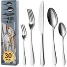 LuxusKollektion Besteck-Set Besteck Set 30-teilig Edelstahl Spiegelpoliert