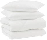vidaXL Bett Winterbettdecke mit Kissen 3 stk. Wei&szlig; Mikrofaser (3-tlg)