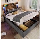 STILVORA Polsterbett 90x200 mit Bettkasten,Jugendbett Bettgestell mit...