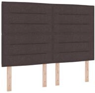 vidaXL Bett LED Boxspringbett mit Matratze Dunkelbraun 160 x 200 cm Stoff (1-tlg)