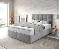 DELIFE Boxspringbett Dream-Fine, Mikrofaser Grau 140x200 cm mit TFK Matratze und