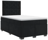 vidaXL Bett Boxspringbett mit Matratze Schwarz 120 x 190 cm Samt (1-tlg)