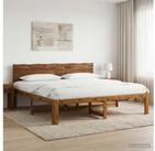 vidaXL Bettgestell vidaXL Doppelbettgestell mit Kopfteil ROSTOCK Natur 193 x 203 cm