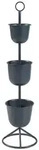 en.casa Blumenst&auml;nder, &raquo;Alphen&laquo; mit 3 T&ouml;pfen 110x&Oslash;28cm Metall Schwarz...