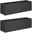 vidaXL Blumentopf Garten-Pflanzgef&auml;&szlig; 2 stk. Schwarz 100 x 30 x 30 cm (2 St)