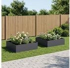 vidaXL Hochbeet vidaXL Garten-Pflanzgef&auml;&szlig; 2 stk. Anthrazit 80 x 80 x 30 cm