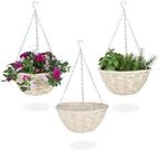 relaxdays Blumenampel Geflochtene Blumenampel im 3er Set (3 St)