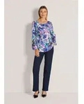 MADELEINE Schlupfbluse Viskosebluse mit floralem Aquarellmuster Freizeitbluse...