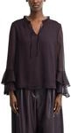 Chiffonbluse COMMA, Damen, Gr. 34, lila (plum), Web, Obermaterial: 100% Polyester,