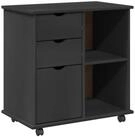 vidaXL Rollcontainer Rollschrank 63,5 x 39 x 65,5 cm Massivholz Kiefer Grau, (1...