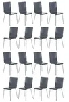 CLP Besucherstuhl Pepe Holzsitz (16er Set), Metallgestell grau
