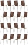 CLP Besucherstuhl Pepe Holzsitz (16er Set), Metallgestell