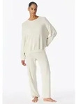 Schiesser Pyjama Casual Feel mit &uuml;berschnittenen Schultern, seitliche Taschen beige