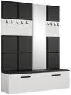 Masseno Garderobenschrank MODULO 161,2 x 204 cm Flurm&ouml;bel mit Spiegel Wei&szlig;
