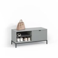 Livinity&reg; Schuhbank Aterno, Grau, 100 x 45 cm mit Klappt&uuml;r (1-St)
