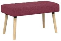 vidaXL Sitzbank Kanalgepolsterte Bank Weinrot 80 x 40 x 46 cm Stoff (1-St)