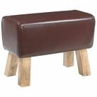 vidaXL Essbank Bank 60 x 30 x 45 cm Echtes Leder Dunkelbraun (1-St)