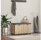 vidaXL Sitzbank, Flurbank mit Kissen mit Speicher Sonoma-Eiche 80 x 46 x 46 cm