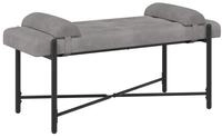 vidaXL Sitzbank Knopfgepolsterte Bank mit Kissen Hellgrau 110 x 40 x 46 cm Samt