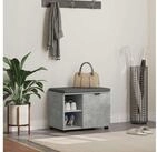 vidaXL Sitzbank Flurbank mit Kissen mit Regal mit T&uuml;r Betongrau 60 x 38 x 46 cm