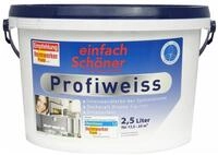 einfach Sch&ouml;ner Farbwelten Wand- und Deckenfarbe 2,5 Liter Profiweiss Wandfarbe