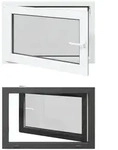 vidaXL Fenster Kellerfenster Innenseite Farbe Wei&szlig; RISOR 90 x 50 cm, (1 St)
