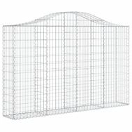 vidaXL Blumentopf Gabionen mit Hochbogen 2 Stk. 200x30x120/140cm Verzinktes...