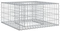 vidaXL Gartenzaun Gabionen Hochbeet 80 x 80 x 40 cm Verzinkter Stahl Silber,...