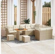 vidaXL Gartenlounge-Set vidaXL Gartensofa-set 12 Stk. 9-Sitzanzahl Beige und...
