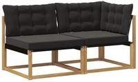 vidaXL Sofaelement Outdoor-Sofagarnitur Massivholz Wei&szlig;