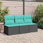 vidaXL Gartenlounge-Set vidaXL Garten-Sofa mit Kissen Schwarz 165 x 62 x 69 cm...