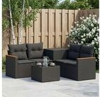 vidaXL Gartenlounge-Set vidaXL Sofa Set 6 stk. Schwarz Polyrattan und Stahl