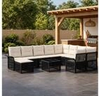 vidaXL Gartenlounge-Set vidaXL Gartensofa-set 11 stk. Schwarz Poly-Rattan