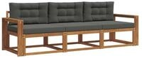 vidaXL Gartenlounge-Set Outdoor-Sofagarnitur 3 stk. Natur und Anthrazit, (3-tlg)