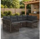 vidaXL Gartenlounge-Set vidaXL Gartensofa-set 6 stk. 6-Sitzanzahl Grau...