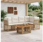 vidaXL Gartenlounge-Set vidaXL Gartensofa-set 6 stk. Nat&uuml;rlich und Cremwei&szlig;